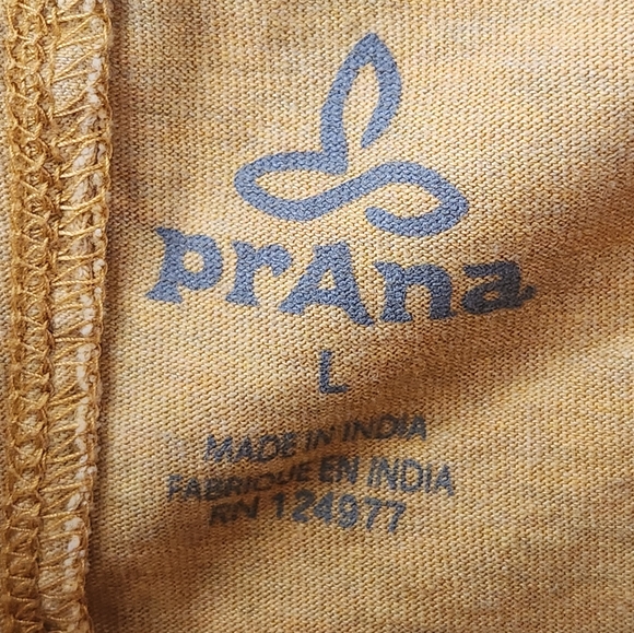 Prana Women's Tee Surround Yourslf Among The Trees Mustard Yellow Large - Picture 2 of 7